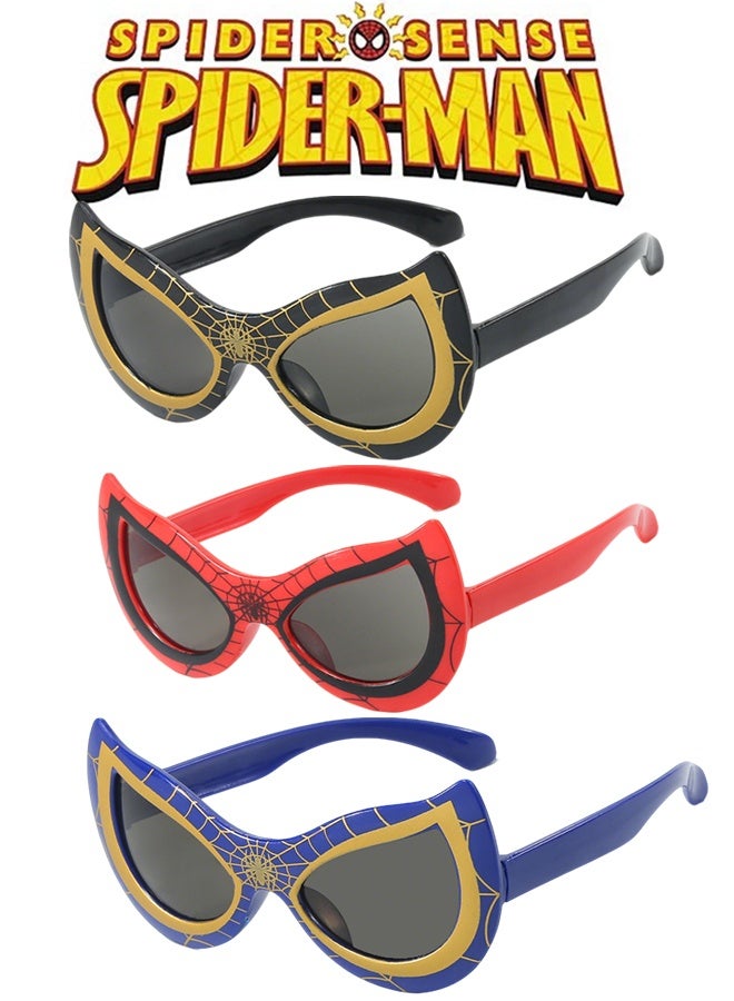 SPIDERMAN 3PCS Children's Sunglasses Anti-UV Spider Boy Sunglasses Superhero Cartoon Glasses Men and Girls Sun Glasses - Image 1